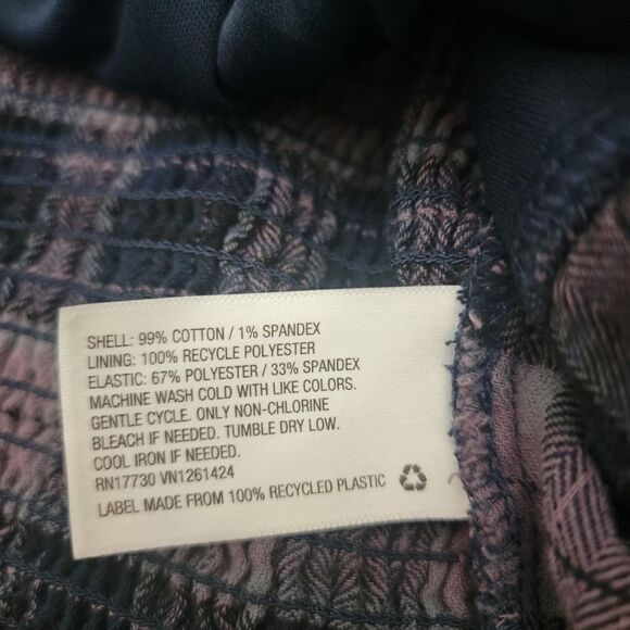 Wild Fable Long Sleeve Crop Top Square Neck Plaid Purple Cotton Size XXL - Picture 8 of 8